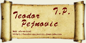 Teodor Pejnović vizit kartica